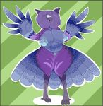  anthro areola avian beak big_breasts bird breasts female huge_breasts nipples nude obese overweight owl pussy solo standing whitedragon 