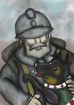  animal artist_request dog emile_(valiant_hearts) facial_hair french grey_hair helmet military_uniform red_cross ubisoft uniform valiant_hearts:_the_great_war walt_(valiant_hearts) world_war_i 