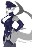  amy_sharkiri_(character) breasts cute dickgirl domination dominatrix female fish herm intersex kitsunewaffles-chan leather marine officer shark shiny sketch 