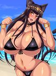  1girl breasts dark_skin huge_breasts megane_man original swimsuit 