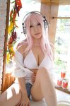  cosplay photo pink_hair saku_(shooting_stars) super_sonico tagme 