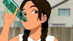  1girl abenobashi_mahou_shoutengai animated animated_gif asahina_arumi drinking tagme water water_bottle 