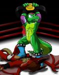  alligator animated armband armpits belt boots catmonkshiro championship_belt clothing crocodilian dragon footwear gloves pheagle reptile reptile_wrestling_federation ring rwf scalie terry_alligator 