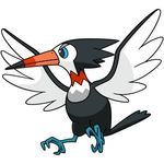  angry angry_eyes beak bird blue_eyes full_body no_humans offical_art pokemon pokemon_(creature) pokemon_sm simple_background solo talons trumbeak white_background woodpecker 