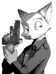  2016 anthro canine disney fox fur gun male mammal nick_wilde raizinndx ranged_weapon weapon zootopia 