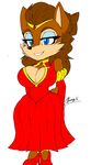  2016 akatsukishiranui-fox alicia_acorn anthro big_breasts breasts chipmunk cleavage clothed clothing dress female hi_res mammal mature_female rodent smile solo sonic_(series) 
