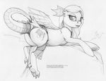  2016 anthro butt dragon ecmajor equine fan_character female friendship_is_magic hooves horse hybrid jewelry lace mammal my_little_pony necklace pegasus pony sketch solo wings 