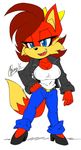  akatsukishiranui-fox anthro big_breasts breasts canine cleavage clothed clothing female fiona_fox fox mammal smile solo sonic_(series) 