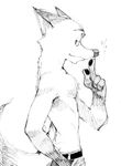  2016 anthro canine clothed clothing disney fox fur male mammal nick_wilde raizinndx sketch topless zootopia 