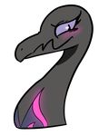  black_eyes black_skin blush female kioon321 lizard nintendo pink_skin pok&eacute;mon purple_sclera purple_skin reptile salazzle scalie solo video_games 