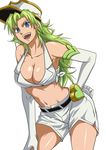  :d anime_coloring armpits bare_shoulders bleach bleach:_the_thousand-year_blood_war blue_eyes breasts candice_catnipp cleavage collarbone commentary_request contrapposto cowboy_shot elbow_gloves gloves green_hair groin hand_on_hip hat leaning_forward long_hair looking_at_viewer medium_breasts military military_hat military_uniform namakemono_(u446644k) navel open_mouth peaked_cap shorts simple_background smile solo standing stomach uniform v-shaped_eyebrows wandenreich white_background white_gloves 