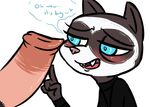  2016 animal_genitalia animal_penis anthro blush clothed clothing dialogue disembodied_penis disney duo english_text fan_character half-closed_eyes inkyfrog male male/male mammal mustelid open_mouth penis percy_vison polecat simple_background size_difference solo_focus teal_eyes text white_background zootopia 