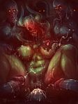  2016 abs areola big_breasts breasts colored cum cum_inside digital_media_(artwork) erection fantasy female gangbang group group_sex horn huge_breasts lactating looking_at_viewer muscular neurodyne nipples not_furry nude penetration pussy sex skull smile teeth tongue undead unknown_species vaginal zombie 
