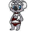  2016 anthro blue_eyes blush bow_tie bulge cheek_tuft chest_tuft clancy_(inkyfrog) clothed clothing disney fan_character inkyfrog koala looking_at_viewer male mammal marsupial midriff shirt_cuffs simple_background solo standing tuft vest white_background zootopia 