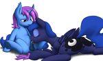  age_regression anearbyanimal azure_night blue_feathers blue_fur blush drooling duo equine erection eyes_closed fan_character feathered_wings feathers fellatio female friendship_is_magic fur horn horse jewelry male mammal my_little_pony necklace oral penis pony princess_luna_(mlp) pussy saliva sex wings young 