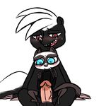  2016 alternate_version_available anthro balls blush claws clothed clothing disney duo erection fan_character grin hugh_muskroura humanoid_penis inkyfrog male male/male mammal mustelid nude on_lap open_mouth penis percy_vison polecat red_eyes simple_background sitting sitting_on_lap skunk teal_eyes white_background zootopia 