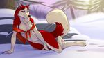  anthro balto_(film) bandanna breasts canine dog female husky inktiger jenna_(balto) mammal nude smile snow winter 