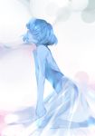  bad_id bad_twitter_id blue_hair blue_pearl_(steven_universe) blue_skin chuong hair_over_face long_skirt see-through short_hair skirt solo steven_universe transparent_skirt 