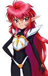  armor bodysuit cyber_(cyber_knight) long_hair looking_at_viewer magic_knight_rayearth nova_(rayearth) pink_hair pointy_ears solo 
