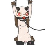  ball_gag bdsm bondage bound chain collar cuffs_(disambiguation) gag horn lagomorph leash mammal multi_nipple nipple_chain nipple_piercing nipples piebunny piercing rabbit sex_toy shackles tied_legs vibrator 