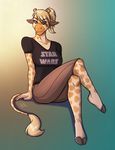  big_breasts blonde_hair breasts clothing conditional_dnp female giraffe hair kadath mammal shirt simple_background star_wars 