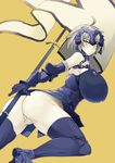  1girl armor breasts fate/grand_order fate_(series) huge_breasts jeanne_alter mmm ruler_(fate/apocrypha) scowl solo yellow_eyes 