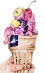  2016 buttersprinkle cherry cutie_mark earth_pony equine eyes_closed female feral fluttershy_(mlp) food friendship_is_magic fruit group hair holding_food holding_object horn horse ice_cream_cone long_hair mammal my_little_pony pink_hair pinkie_pie_(mlp) pony simple_background smile tongue tongue_out twilight_sparkle_(mlp) unicorn white_background 