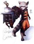  2014 clothed clothing groot guardians_of_the_galaxy gun male mammal marvel nirvana_(pixiv) raccoon ranged_weapon rocket_raccoon weapon 