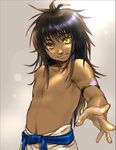  1boy ancient_egypt artist_request black_hair dark_skin egyptian long_hair male_focus original solo topless 