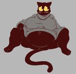  belly big_belly blush breasts cat clothing feline mammal momo_(google) navel outie_navel pregnant robe signirsol yellow_eyes 