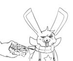  anthro clothed clothing female fur hair happie_(character) hungry lagomorph mammal pepperchan rabbit simple_background smile solo sweater 
