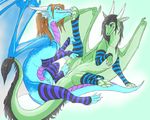  anus blue_background dragon drayke_eternity duo female feral hair horn pussy simple_background tongue wings 