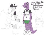  anon claws clothing creep_(goosebumps) female goosebumps hair hat human male mammal purple_scales scales scalie shirt slit_pupils spinater tree 