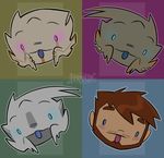  2016 alien blue_background blue_eyes blue_tongue brown_body colored cute digital_drawing_(artwork) digital_media_(artwork) fan_character feranta flat_colors front_view glowing glowing_eyes green_background grey_body grey_markings human ian_(scottieman) mammal markings mass_effect pink_eyes purple_background simple_background smile tongue tongue_out toony turian video_games yellow_background 