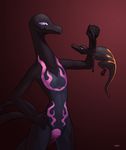  5_fingers anthro black_skin julbakgaksii lizard nintendo pok&eacute;mon reptile salandit salazzle scalie video_games 