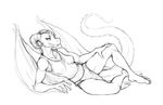  2016 bedroom_eyes clothed clothing dragon female guoh half-closed_eyes horn loincloth looking_at_viewer lounging reclining scalie seductive skimpy smile solo wings 