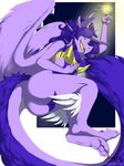  amethyst_sniper anthro big_breasts breasts clothing corset dragon equine female horn lingerie looking_at_viewer mammal solo sonsasu unicorn wide_hips wings 