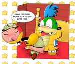  ! 3_toes armpits bed bedroom blonde_hair blue_hair blush bracelet cum cum_drip cum_in_mouth cum_inside cum_pool cutaway dripping english_text eyes_closed fellatio female goomba goombella green_scales hair hands_behind_head jewelry koopa koopaling larry_koopa male male/female mario_bros nintendo oral paper_mario penis scales scalie sex sl350 spiked_bracelet spikes text thought_bubble toes tongue tongue_out video_games yellow_scales 