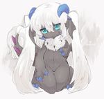  artist_request dog furry long_hair teal_eyes twintails white_hair 