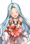  :d ^_^ bare_shoulders blue_hair blush box closed_eyes dress granblue_fantasy heart-shaped_box holding incoming_gift jewelry long_hair lyria_(granblue_fantasy) minaba_hideo official_art open_mouth outstretched_arms short_dress simple_background sleeveless sleeveless_dress smile solo valentine white_background 