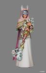  3d ava_(kingdom_hearts) cape grey_background keyblade kingdom_hearts kingdom_hearts_x_back_cover mask official_art pink_footwear pink_robe robe shoes solo watermark 