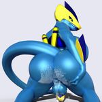  3d_(artwork) android anthro blue_skin cum cyber_dragon dickgirl digital_media_(artwork) dragon idsaybucketsofart intersex latex_skin leviathan-29 machine reptile robot scalie solo 