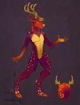  anthro antlers cervine cybercat deer featureless_crotch fur hair horn male mammal nude solo standing 