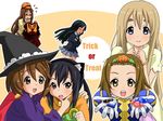  akiyama_mio animal_ears black_hair blonde_hair blue_eyes brown_eyes brown_hair candy cat_ears cosplay costume eyebrows food hairband halloween hat hirasawa_yui jack-o'-lantern k-on! kotobuki_tsumugi long_hair multiple_girls nakano_azusa pumpkin short_hair tainaka_ritsu trick_or_treat twintails witch_hat yagami_(mukage) yamanaka_sawako 