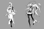  gray hatsune_miku koi_wa_sensou_(vocaloid) megurine_luka miwa_shirow monochrome vocaloid 