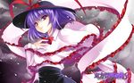  &gt;:) ayase_hazuki blue_hair from_below hand_on_own_chest hat highres lips looking_at_viewer nagae_iku red_eyes shawl smile solo touhou v-shaped_eyebrows wallpaper 