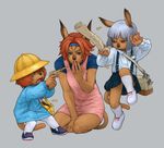  animal_ears bad_id bad_pixiv_id brown_eyes brown_hair child final_fantasy final_fantasy_xi mithra multiple_girls pantyhose shantotto-sama short_hair tail white_legwear 