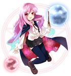  long_hair louise_francoise_le_blanc_de_la_valliere magic_circle pentacle sho_(runatic_moon) thighhighs wand zero_no_tsukaima zettai_ryouiki 