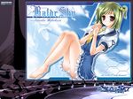  baldr_sky green_hair panties seifuku short_hair underwear wakakusa_nanoha 