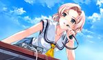  blonde_hair blush deep_blue_sky_&amp;_pure_white_wings hanami_mar&#039;ya headphones misaki_kurehito seifuku short_hair 